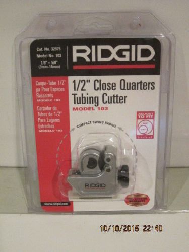 Ridgid 103,  1/8&#034; to1 5/8&#034; quick acting tubing cutter, # 32975, free ship nisp!! for sale