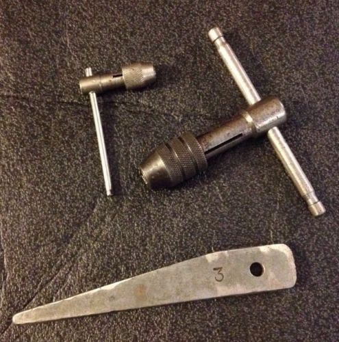 No.3 Removing Key &amp; 2 Tap Wrench Handles Morse Taper Machinist Tool Drill Press