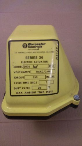 Worcester Controls 115 AC  Series 36 Electric Actuator Model 2036