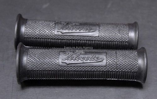 Pair of velocette short handle bar grip rubber logo embossed a220/2 4 1/2&#034; for sale