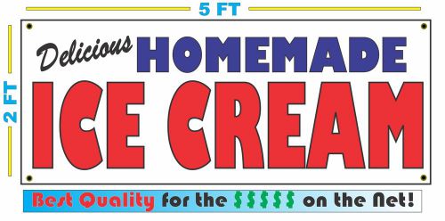 HOMEMADE ICE CREAM BANNER Sign NEW Larger Size Best Quality for the $$$ BAKERY