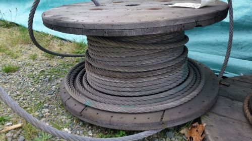 1&#034; - 3/4&#034; steel cable / wire rope  each  spool 300&#039;-400&#039; long for sale