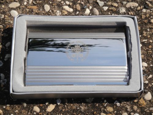 Official Vatican business card holder metal case with Holy See coat of arms
