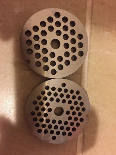 2 Pieces 12  Stainless  Meat Grinder Plate 1/4&#034; And 1/8&#034; Hole