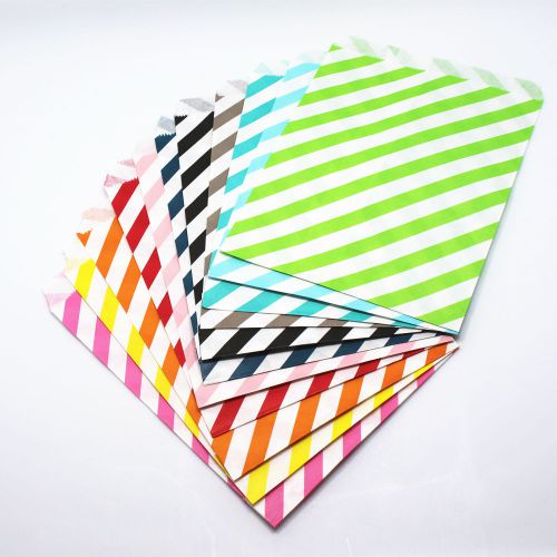Stripe Candy Paper Bags Food Buffet Bag Snack Popcorn Treat Party Favor Gift Bag