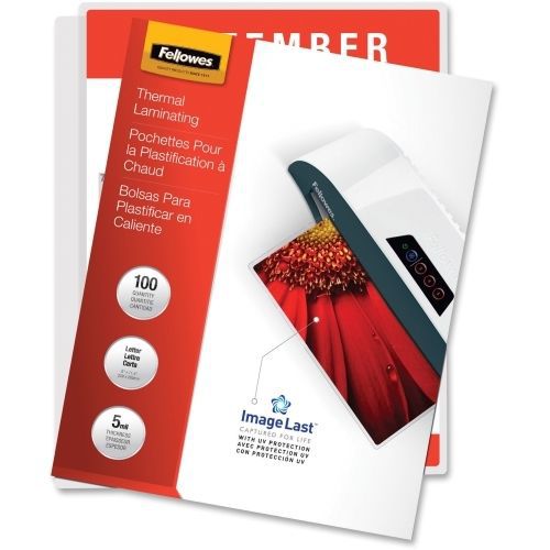 NEW Fellowes 52040 Glossy Pouches Letter, 5 mil, 100 pack Laminating Pouch