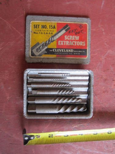 Set of 6 EZY-OUT Screw Extractors Cleveland Twist Drill Co Set No 15A