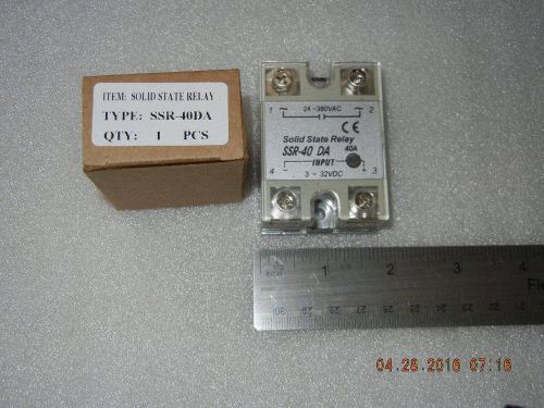 SSR-40 DA Solid State Relay, Output 24V-380VAC 40A, NEW