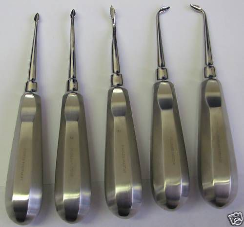 5 spade concave elevators dental surgical instruments for sale