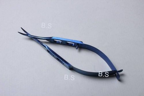 Titanium Vannas Scissors Micro Blades 6mm long Sharp Tip Curved Ophthalmic Instr