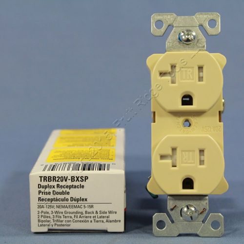 Cooper ivory commercial tamper resistant duplex receptacle outlet 20a trbr20v for sale