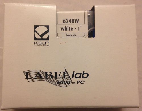 Label lab 6000 XL-PC, 624BW, White, 1&#034;, black ink, single shield lamination