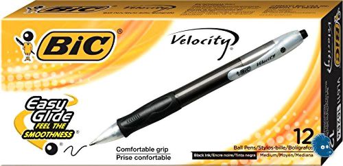 BIC Velocity Retractable Ballpoint Pen, Refillable, Medium Point (1.0 mm), Black