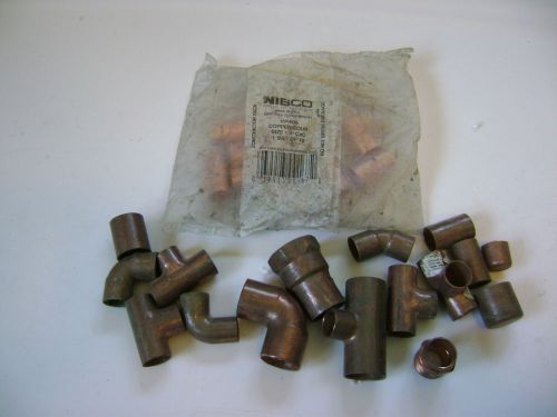 Lot of 25 -  1/2 &amp; 3/4 copper plumbing fittings unused for sale