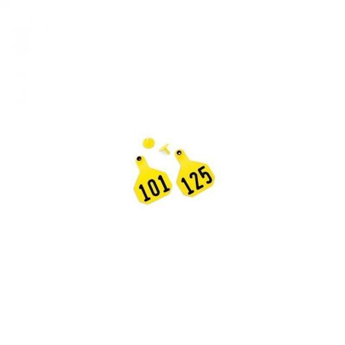 4 star large cattle id tag yellow numbered 101-125 for sale