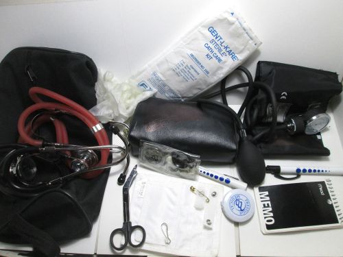 Clincal 2 Stethoscope Nurse Kit w/ Bandage Scissor Penlight,and more