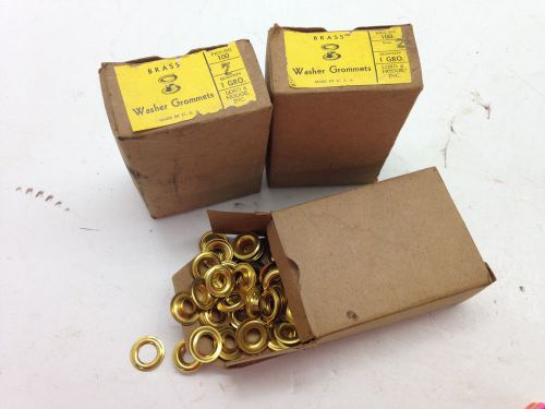 Lot of 3 Boxes Brass Grommets &amp; Washers One Gross No. 2 NOS