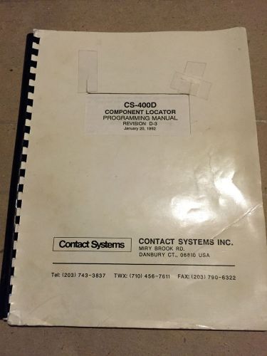 CS-400D Component Locator Programming Manual Revision D-3