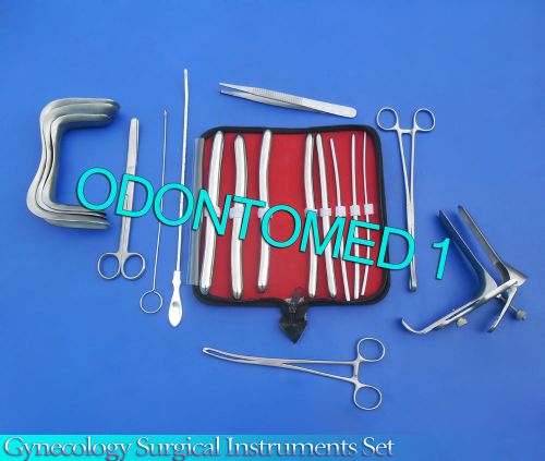 Gynecology Surgical Instrment Sims+Pederson Speculum Small+Hegar Dilators Kit
