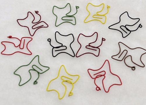 12  Paper Supplies Clips Fun Shape CAT School Project paperclip bookmark planner