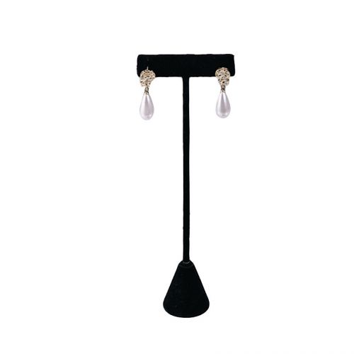 Black Velvet T-Bar Earring Jewelry Display Stand 6-3/4&#034;