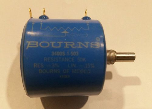Bourns 3400s-1-503 5 watt 50k ohm 10-turn precision w.w. potentiometer nos for sale