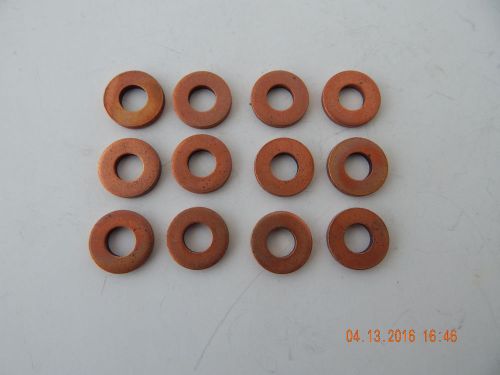 COPPER FLAT WASHER 1/4&#034;- I.D.   9/16 - O.D.  .082 THICK. 12 PCS. NEW - NOS