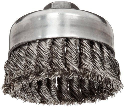 Weiler wire cup brush, threaded hole, stainless steel 302, partial twist for sale