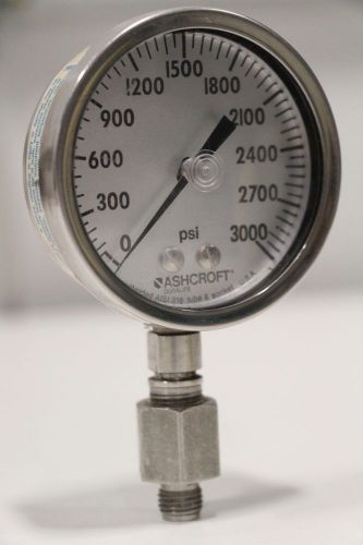Ashcroft 0-3000 PSIG 250-2456-C Stainless Steel Gauge + Free Priority Shipping!