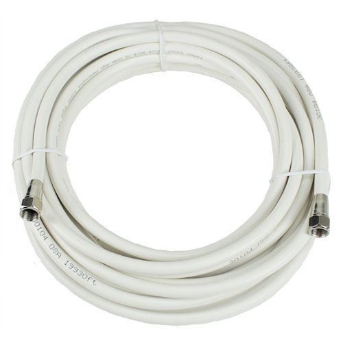 Perfect Vision 036010 25-Feet RG-6 Coaxial Cable with Ends, White