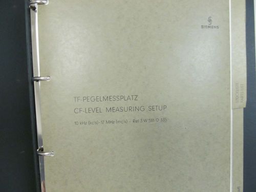 Siemens CF-Level Measuring Setup Operating Manual (German &amp; English version)