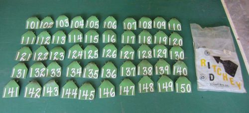 50 cow ear tags lot ritchey green large flat arrowhead cattle id livestock 3&#034; for sale