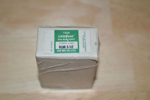 (LOT OF 10) Littelfuse FLM3-1/2 Time Delay Fuses 3-1/2 Amps 250V NEW