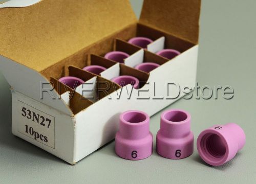 53N27 #6 TIG Alumina Nozzles Ceramic Cups Fit WP-24 TIG Welding Torch 10PK
