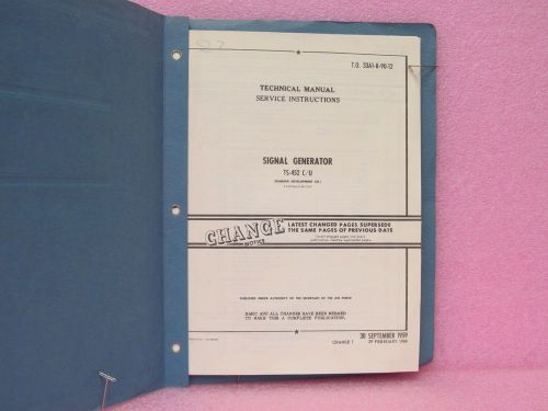 Military Manual TS-452C/U Signal Generator Service Manual w/Schematics (2/29/68)