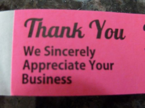 Thank You  we sincerely appreciate your business 1&#034; x 1.5&#034; fl pink (20 labels)