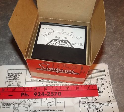 SIMPSON A10651 A.C. Amperes Meter 0-100 NEW IN BOX