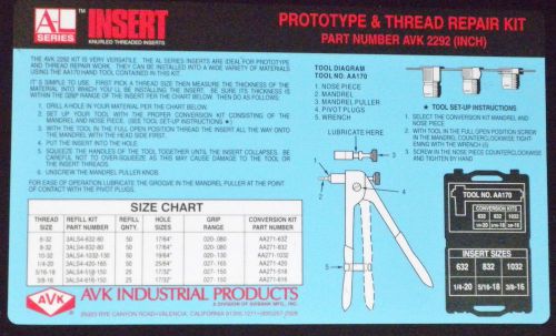 Avk2292 insert prototype &amp; thread repair kit with aa170 tool mandrel/wrench for sale