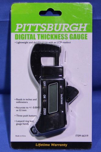 Pittsburgh digital thickness gauge, metric &amp; sae display, in box for sale