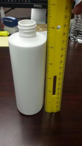 8oz White Plastic Cylinder Bottles  No Caps-- Box of 9