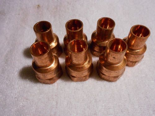 7 Pcs. Copper 1/2&#034; Female Fitting Adapter - Fitting Solder x Female Thread - NEW