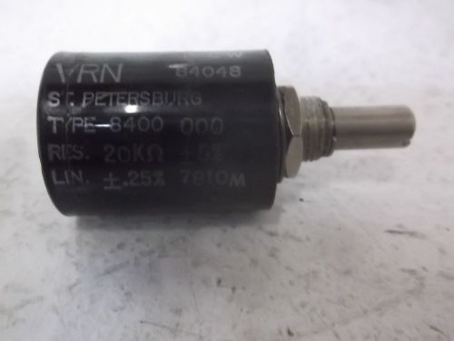 VRN 8400 000 POTENTIOMETER 20K RESISTANCE *NEW OUT OF BOX*