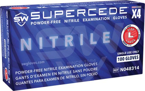 SUPERCEDE X4 Nitrile Exam Gloves, Size Large, Case of 1000