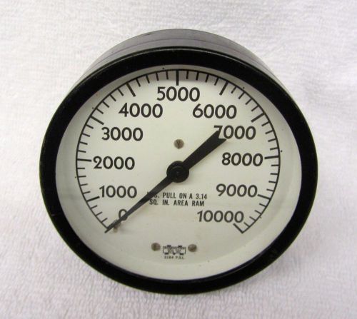 Rare marshalltown pressure gauge 0-10,000 psi range 3 5/8&#034; dia meter steampunk for sale