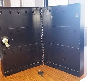 Key cabinet storage 28 key hooks tags security lock, black for sale