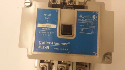 Cutler Hammer Eaton CN15NN3 CONTACTOR 135AMP 3POLE 24V 60Hz SIZE4 SERIES A1