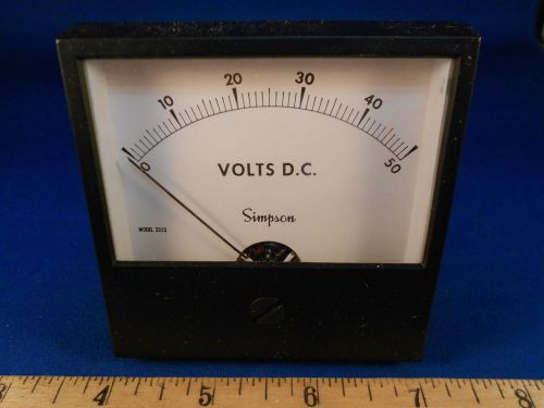 16020  SIMPSON   0-50 DC  VOLTS 3 1/4&#034; SQUARE  NEW OLD STOCK