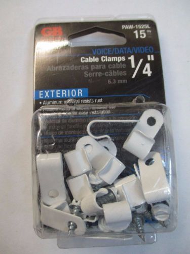 Gardner Bender White Exterior 1/4&#034; Cable Clamps. Pk of 15 PAW-1525L