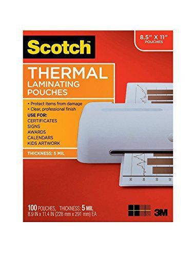 Scotch Thermal Pouches 5 mil, 8.9 x 11.4-Inches, 300/Pack