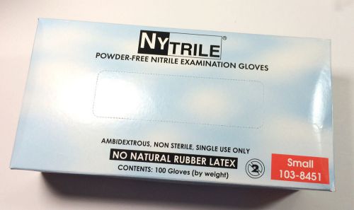 NYtrile Nitrile Powder-Free Examination Gloves 103-8451 Small 2 Boxes of 100